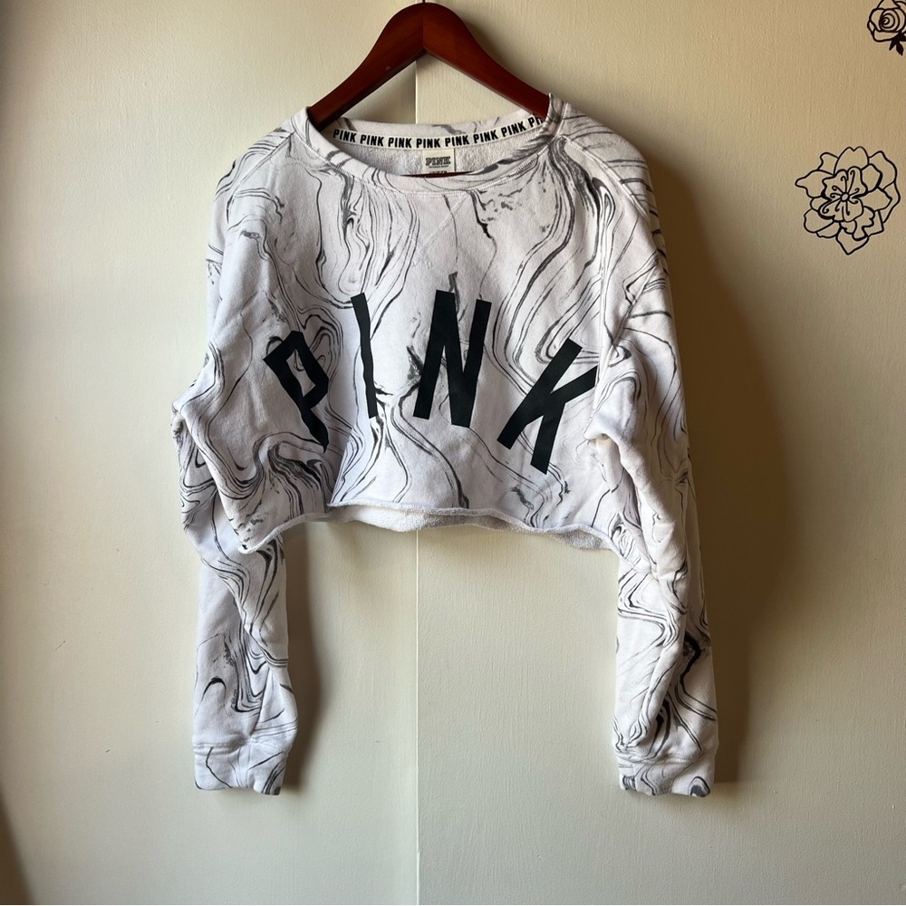 Victoria's Secret PINK White and Black Top Women’s Large